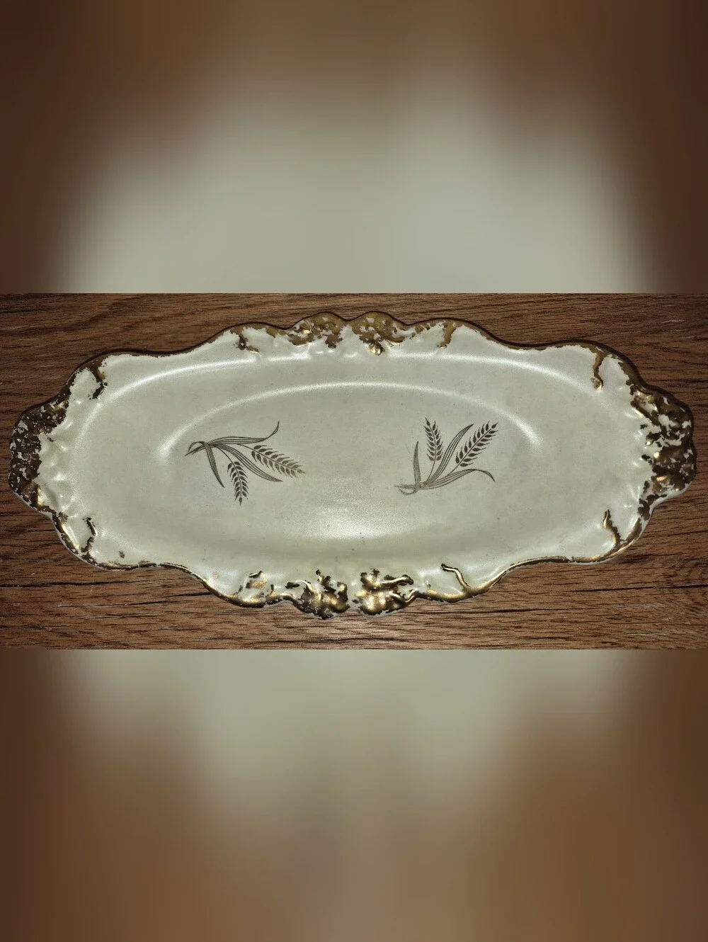 Vintage mid-century porcelain ceramic celery or relish tray, Made In 1974
